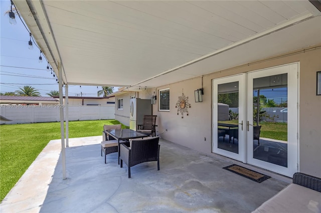 2161 SW 87th Ct, Miami, FL 33165 - view of patio / terrace featuring french doors and outdoor dining space