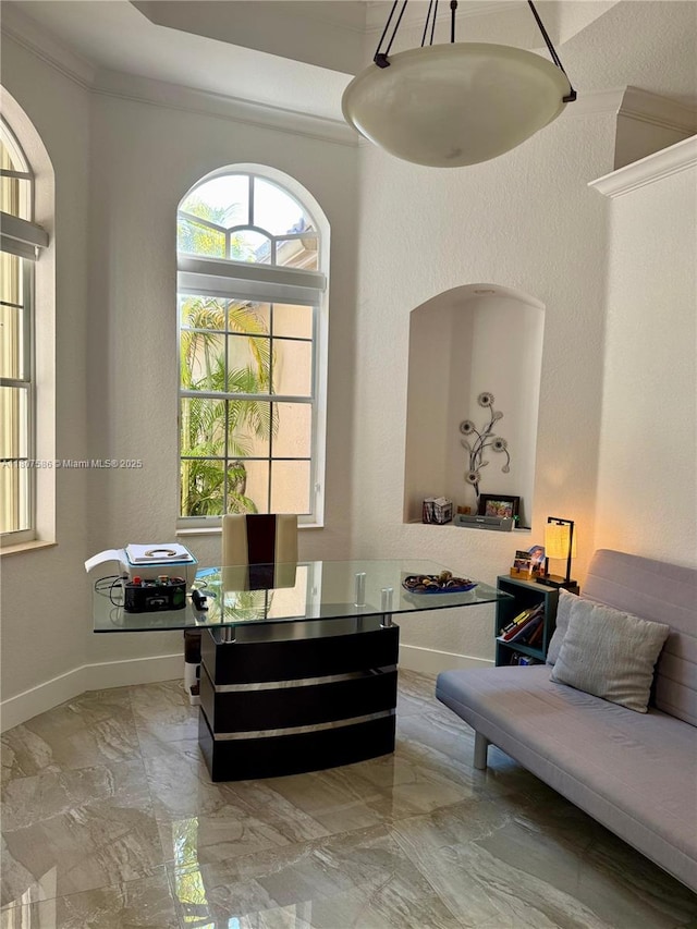3700 Oak Ridge Ln, Weston, FL 33331 - living area with crown molding and marble tiled floors