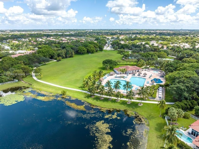 3700 Oak Ridge Ln, Weston, FL 33331 - bird's eye view of a large body of water, a pool, a tree filled landscape, and a golf course