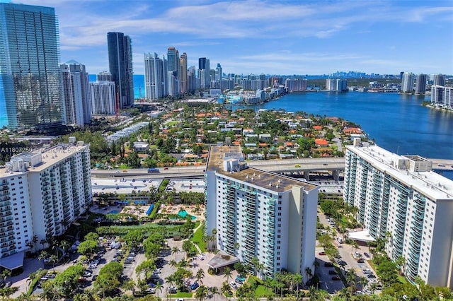 19380 Collins Ave Unit 718, Sunny Isles Beach, FL 33160 - bird's eye view of skyline and a nearby body of water