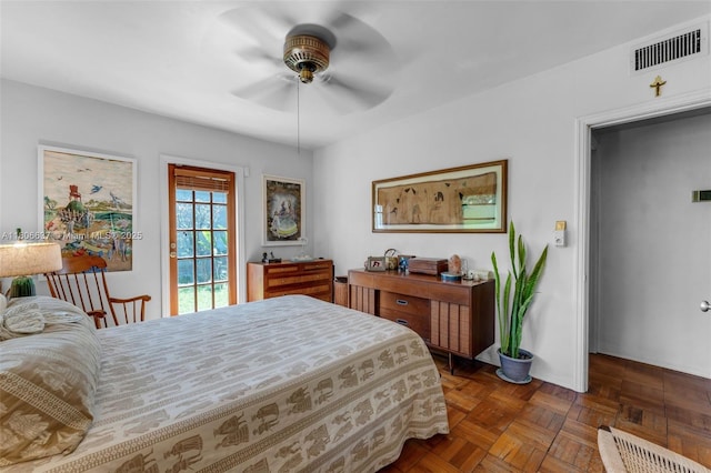 1895 SW 25th St, Miami, FL 33133 - bedroom with access to exterior, baseboards, and ceiling fan