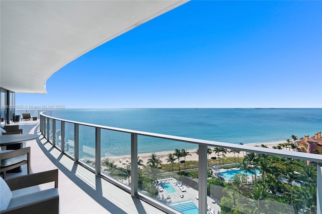 2200 N Ocean Blvd Unit N1102, Fort Lauderdale, FL 33305 - balcony featuring view of water and beach and view of pool area