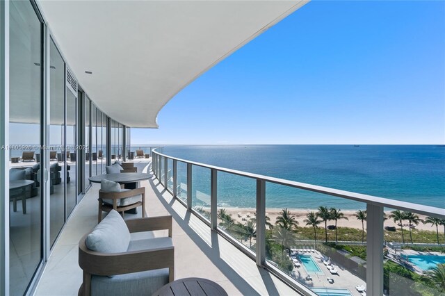 2200 N Ocean Blvd Unit N1102, Fort Lauderdale, FL 33305 - balcony featuring view of water and beach