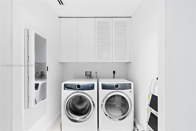 2200 N Ocean Blvd Unit N1102, Fort Lauderdale, FL 33305 - laundry area featuring washer and clothes dryer and cabinet space