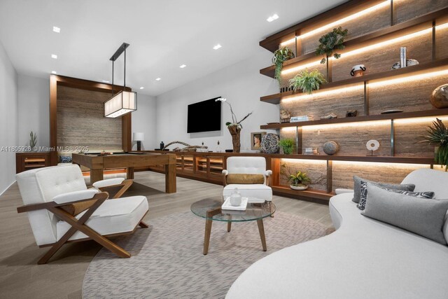 2200 N Ocean Blvd Unit N1102, Fort Lauderdale, FL 33305 - living room featuring wood finished floors and recessed lighting