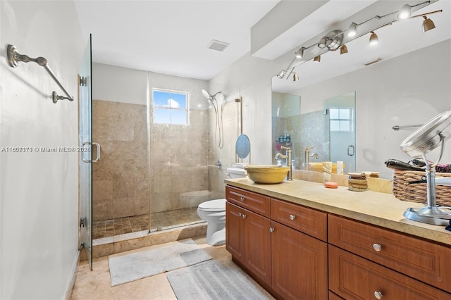 349 NW 207th Ave, Pembroke Pines, FL 33029 - full bath with toilet, a shower stall, vanity, and tile patterned floors