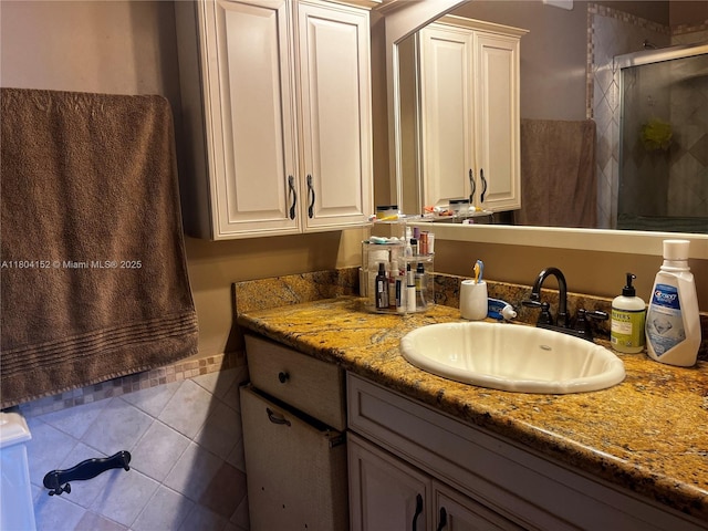 9955 NW 56th Pl, Coral Springs, FL 33076 - full bath featuring a shower stall, vanity, and tile patterned floors