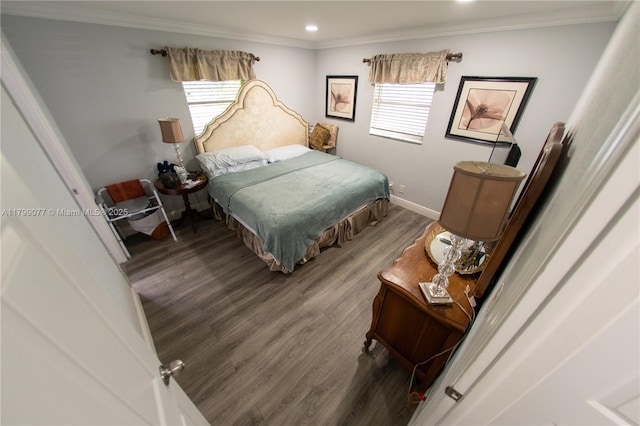 1175 NW 90th Way, Plantation, FL 33322 - bedroom featuring multiple windows, wood finished floors, baseboards, recessed lighting, and ornamental molding