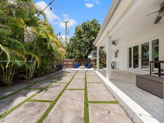5930 SW 13th Ter, West Miami, FL 33144 - view of patio with a ceiling fan and french doors