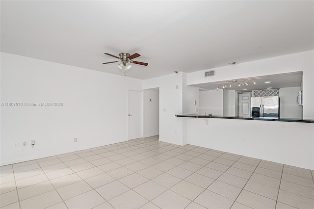 555 NE 15th St Unit 603, Miami, FL 33132 - unfurnished living room featuring ceiling fan