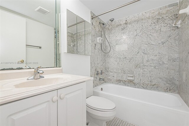 555 NE 15th St Unit 603, Miami, FL 33132 - full bathroom with shower / bath combination, toilet, vanity, and tile patterned floors