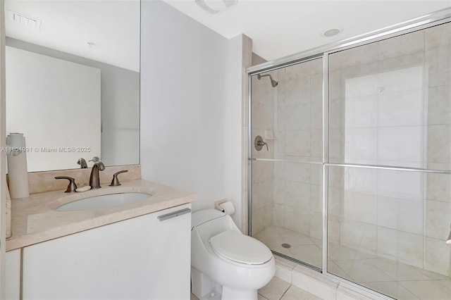 14951 Royal Oaks Ln Unit 1406, North Miami, FL 33181 - bathroom with toilet, a stall shower, and vanity