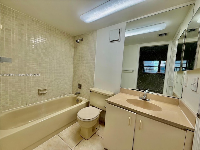 10825 SW 112th Ave Unit 302, Miami, FL 33176 - bathroom featuring toilet, vanity, shower / washtub combination, and tile patterned flooring