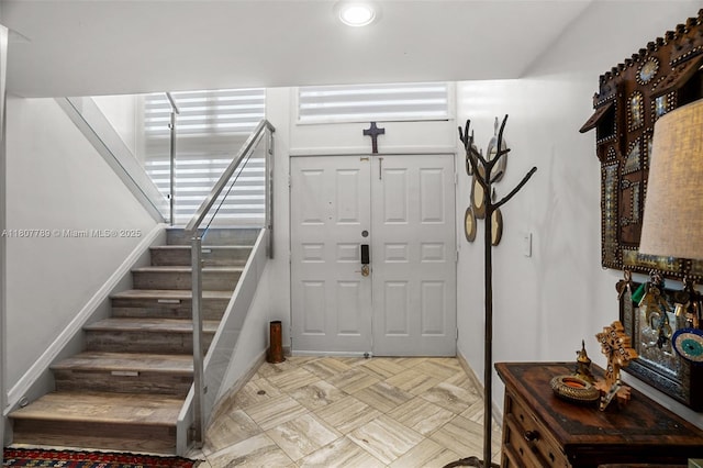 101 SW 96th Ter Unit 204, Plantation, FL 33324 - entryway with stairs, baseboards, and recessed lighting
