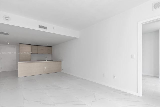 1300 S Miami Ave Unit 3211, Miami, FL 33130 - unfurnished living room with light marble finish flooring and recessed lighting