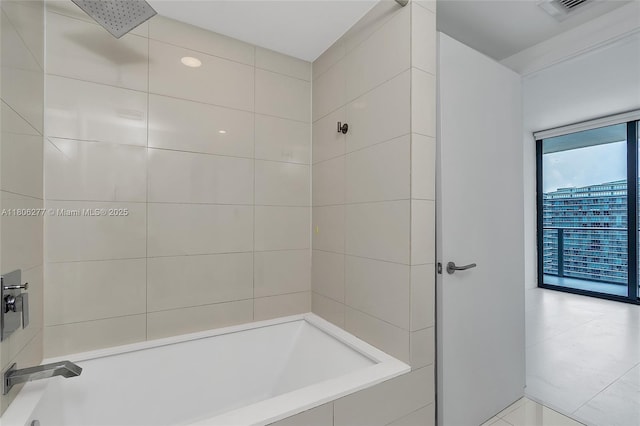 1300 S Miami Ave Unit 3211, Miami, FL 33130 - bathroom featuring tile patterned floors and a combined bath / shower with rainfall shower