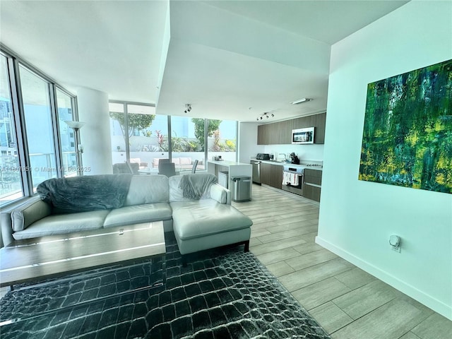 1600 SW 1st Ave Unit 910, Miami, FL 33129 - living room with light wood-type flooring and baseboards