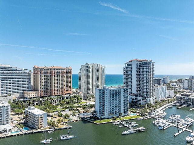 101 S Fort Lauderdale Beach Blvd Unit 1001, Fort Lauderdale, FL 33316 - view of urban area featuring a large body of water and numerous boat docks