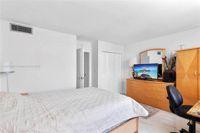 3140 S Ocean Dr Unit 2310, Hallandale Beach, FL 33009 - bedroom featuring marble finish flooring and a closet