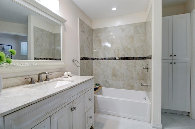 7891 SW 9th Ter, Miami, FL 33144 - full bathroom with vanity, tub / shower combination, and tile patterned floors