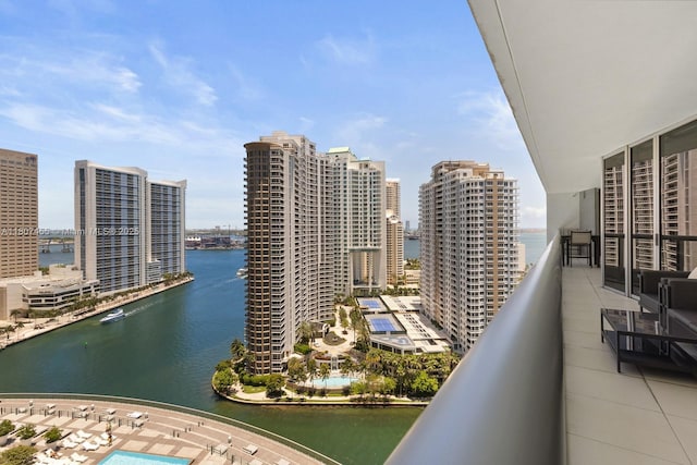 495 Brickell Ave Unit 2304, Miami, FL 33131 - balcony featuring a city view and a water view