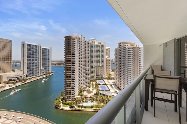 495 Brickell Ave Unit 2304, Miami, FL 33131 - balcony with a water view and a city view
