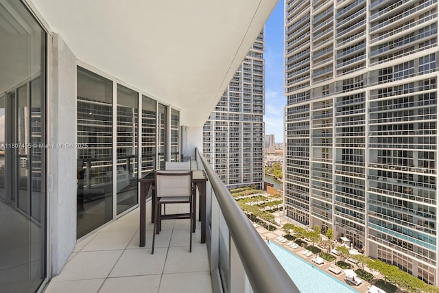 495 Brickell Ave Unit 2304, Miami, FL 33131 - balcony with view of pool area and a view of city