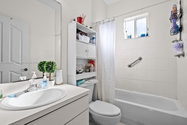 15490 SW 18th Ln, Miami, FL 33185 - bathroom with vanity, toilet, and shower / bath combo with shower curtain