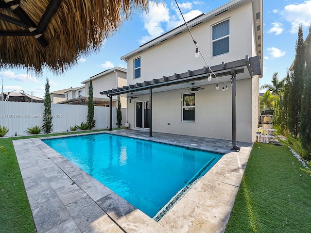 501 NE 6th Ct, Florida City, FL 33034 - view of pool with ceiling fan and a patio area