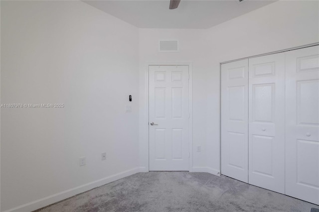 10260 SW 228th Ter Unit 10260, Miami, FL 33190 - unfurnished bedroom featuring carpet flooring, baseboards, a closet, and ceiling fan
