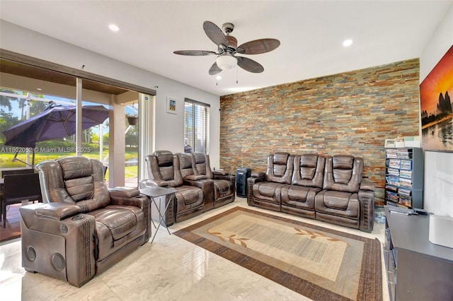 1317 Majesty Ter, Weston, FL 33327 - living area featuring ceiling fan and recessed lighting