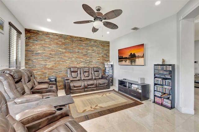 1317 Majesty Ter, Weston, FL 33327 - living area with a ceiling fan and recessed lighting