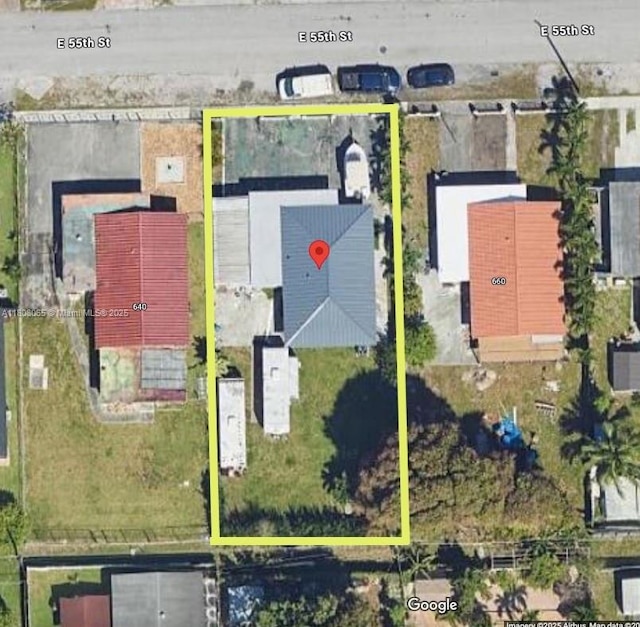 650 E 55th St, Hialeah, FL 33013 - aerial overview of property's location with property parcel outlined
