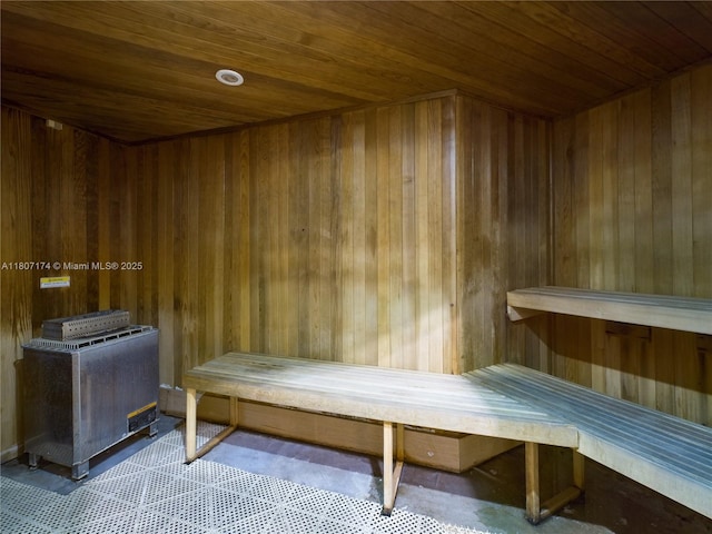 350 S Miami Ave Unit 3013, Miami, FL 33130 - sauna featuring wood ceiling and wooden walls