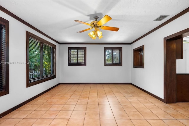 9155 SW 179th St, Palmetto Bay, FL 33157 - empty room featuring ornamental molding, ceiling fan, and baseboards