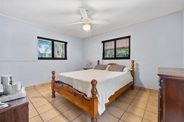 9155 SW 179th St, Palmetto Bay, FL 33157 - bedroom featuring light tile patterned flooring and ceiling fan
