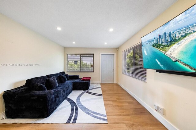 6121 SW 40th Ct, Miramar, FL 33023 - living room with recessed lighting, baseboards, and wood finished floors