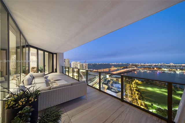 1000 Biscayne Blvd Unit 3201, Miami, FL 33132 - balcony featuring a view of city lights and an outdoor hangout area