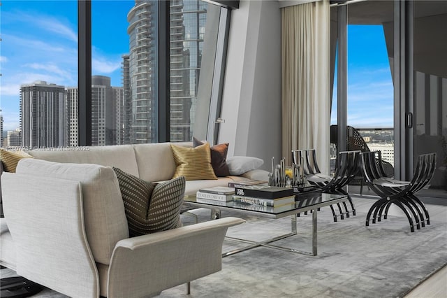 1000 Biscayne Blvd Unit 3201, Miami, FL 33132 - living area with wood finished floors and a view of city
