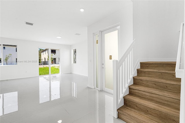 22519 SW 125th Ave Unit B, Miami, FL 33170 - stairs with recessed lighting, tile patterned flooring, and baseboards