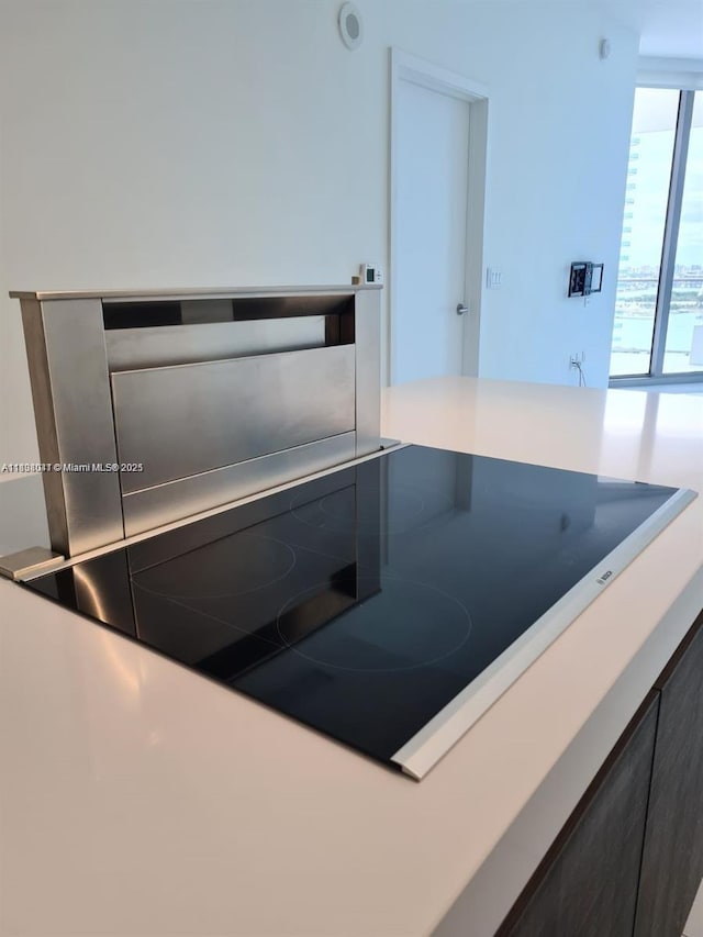 851 NE 1st Ave Unit 3801, Miami, FL 33132 - kitchen view of black electric stovetop and light countertops