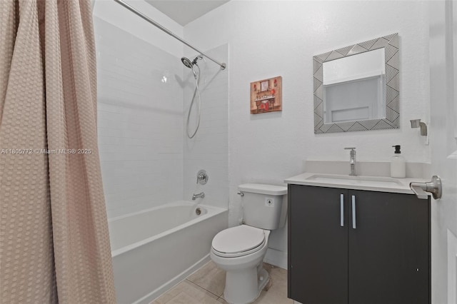 32004 SW 199th Ct, Homestead, FL 33030 - bathroom with shower / bath combo with shower curtain, vanity, toilet, and tile patterned floors