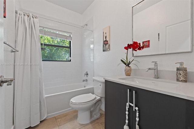 32004 SW 199th Ct, Homestead, FL 33030 - full bathroom featuring vanity, toilet, shower / tub combo with curtain, and tile patterned floors