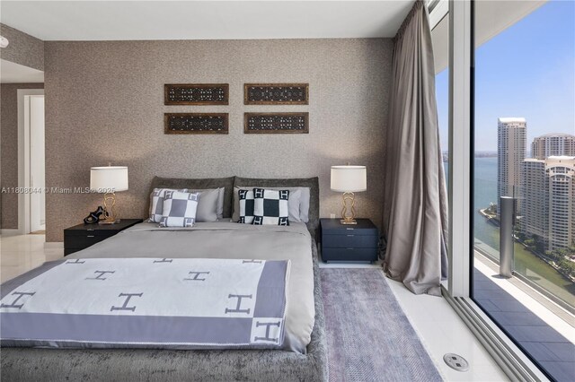 300 Biscayne Blvd Way Unit 3104, Miami, FL 33131 - tiled bedroom featuring a view of city