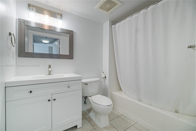 2665 SW 37th Ave Unit 906, Miami, FL 33133 - bathroom with toilet, vanity, shower / tub combo, and tile patterned flooring