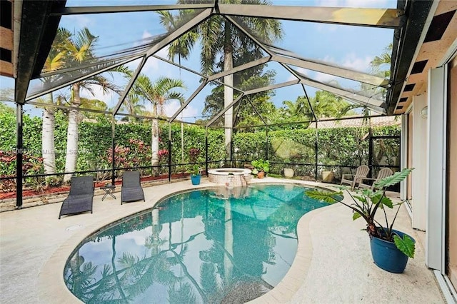 1987 S Landing Way, Weston, FL 33326 - view of pool with a patio, a pool with connected hot tub, and a lanai