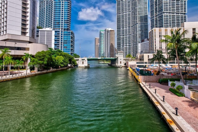 41 SE 5th St Unit 1012, Miami, FL 33131 - water view featuring skyline and a notable bridge