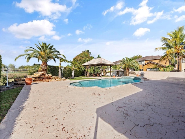11230 SW 156th Ave, Miami, FL 33196 - outdoor pool featuring a gazebo and a patio