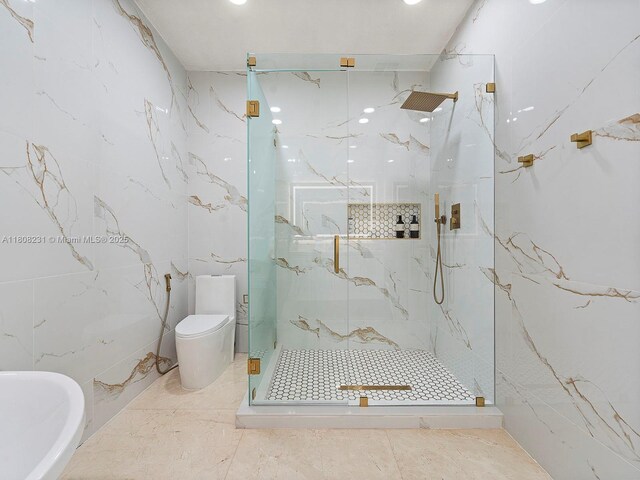 11230 SW 156th Ave, Miami, FL 33196 - full bath with a marble finish shower, toilet, and recessed lighting