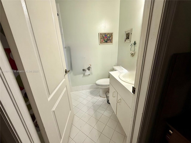 21468 SW 88th Ave, Cutler Bay, FL 33189 - bathroom with tile patterned flooring, vanity, toilet, and baseboards